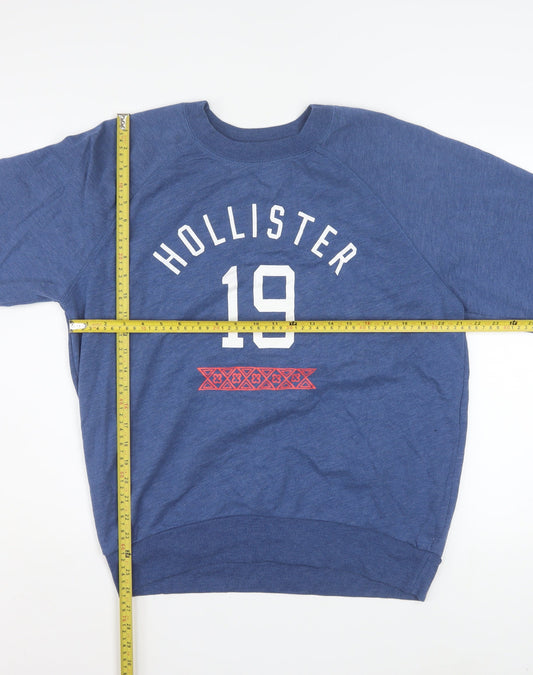 Mens UK Size M Hollister Blue Pullover Sweatshirt