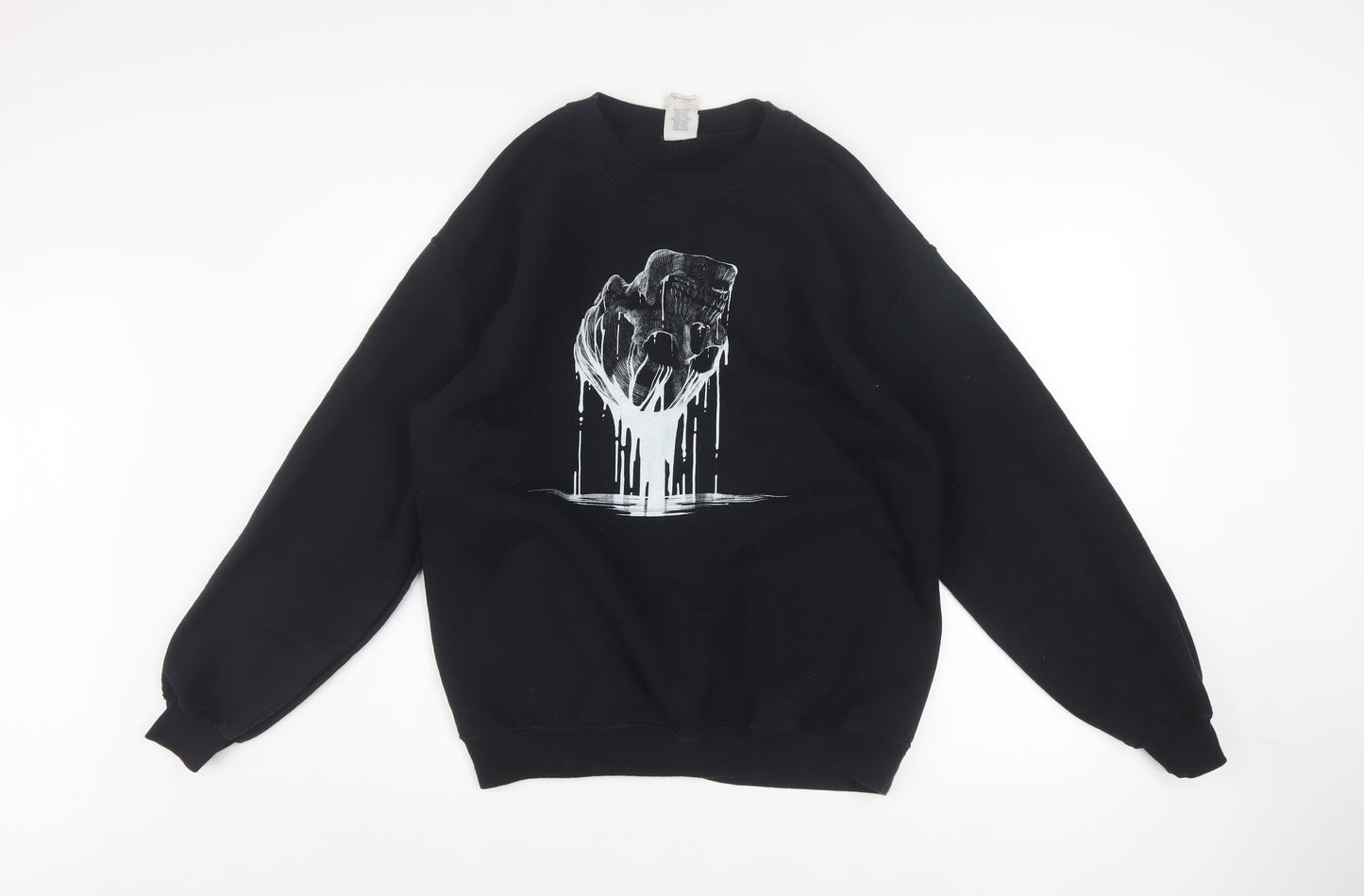 Mens UK Size M Gildan Black Pullover Sweatshirt