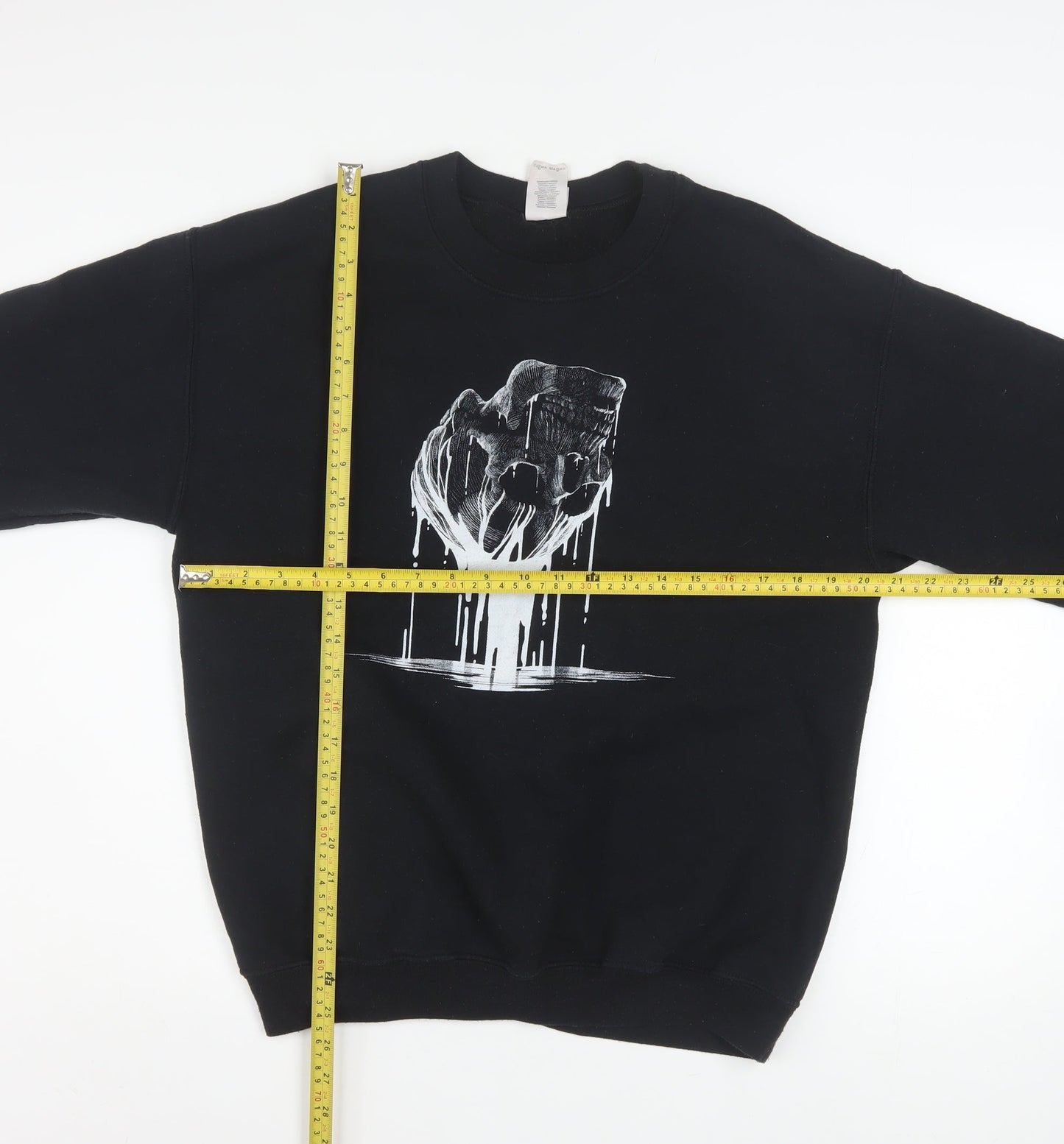 Mens UK Size M Gildan Black Pullover Sweatshirt