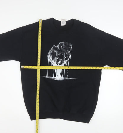 Mens UK Size M Gildan Black Pullover Sweatshirt
