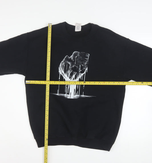 Mens UK Size M Gildan Black Pullover Sweatshirt