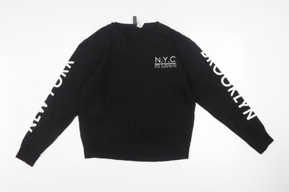 Womens UK Size 14 H&M Black Pullover Sweatshirt