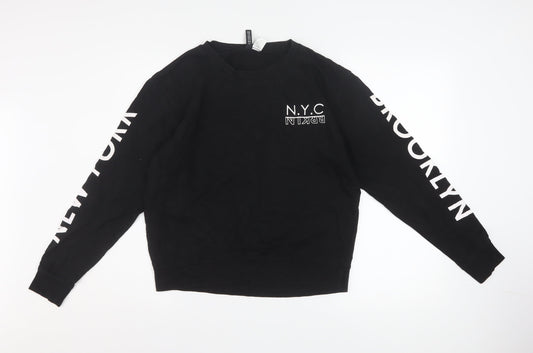 Womens UK Size 14 H&M Black Pullover Sweatshirt