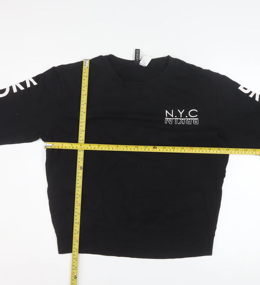Womens UK Size 14 H&M Black Pullover Sweatshirt