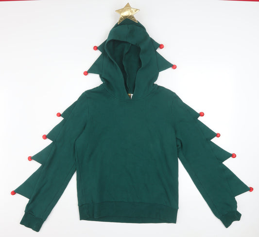 Womens UK Size S H&M Green Pullover Hoodie