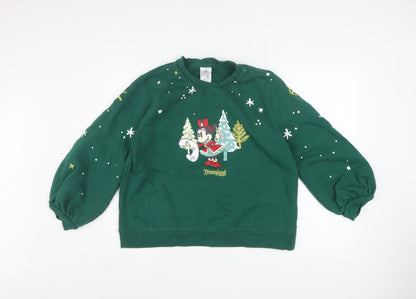 Womens UK Size L Disney Green Pullover Sweatshirt