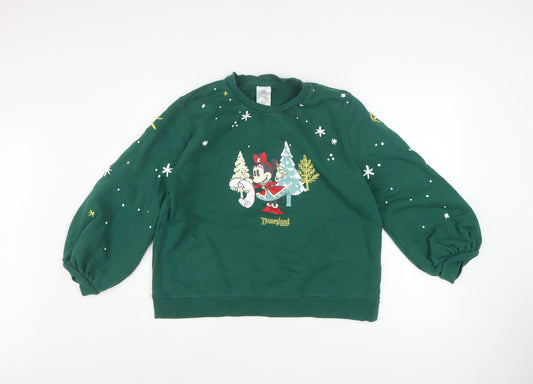 Womens UK Size L Disney Green Pullover Sweatshirt
