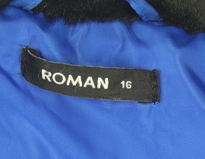 Womens UK Size 16 Roman Blue Puffer Jacket