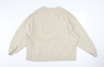 Pull&Bear Teens Beige Boston Pullover Sweatshirt XL Cotton Blend