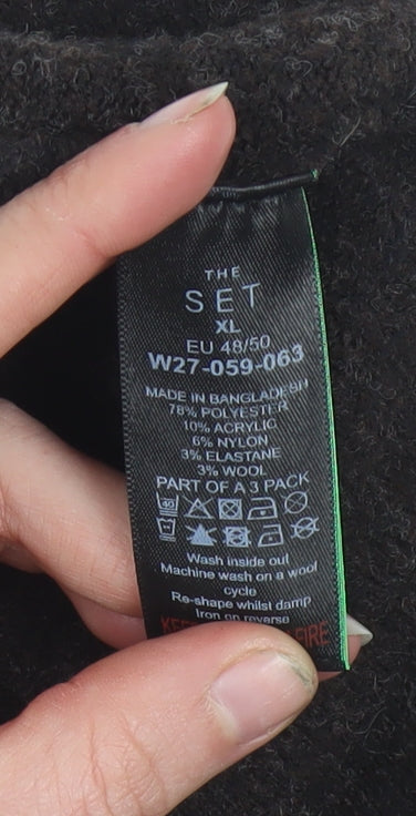 Womens UK Size XL The Set Black Basic T-Shirt