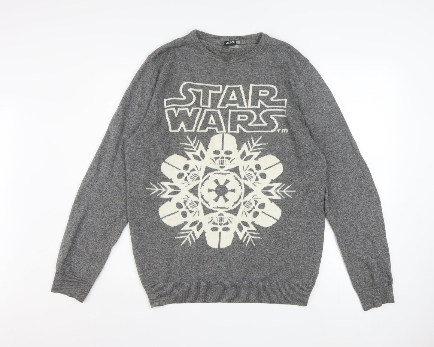 Mens UK Size M TU Grey Pullover Jumper