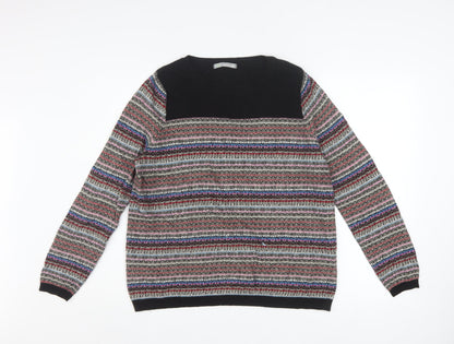 Marks and Spencer Womens Multicoloured Fair Isle Knit Jumper UK 16