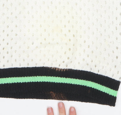 Yest Women's White V-Neck Classic Knit Jumper Size 10