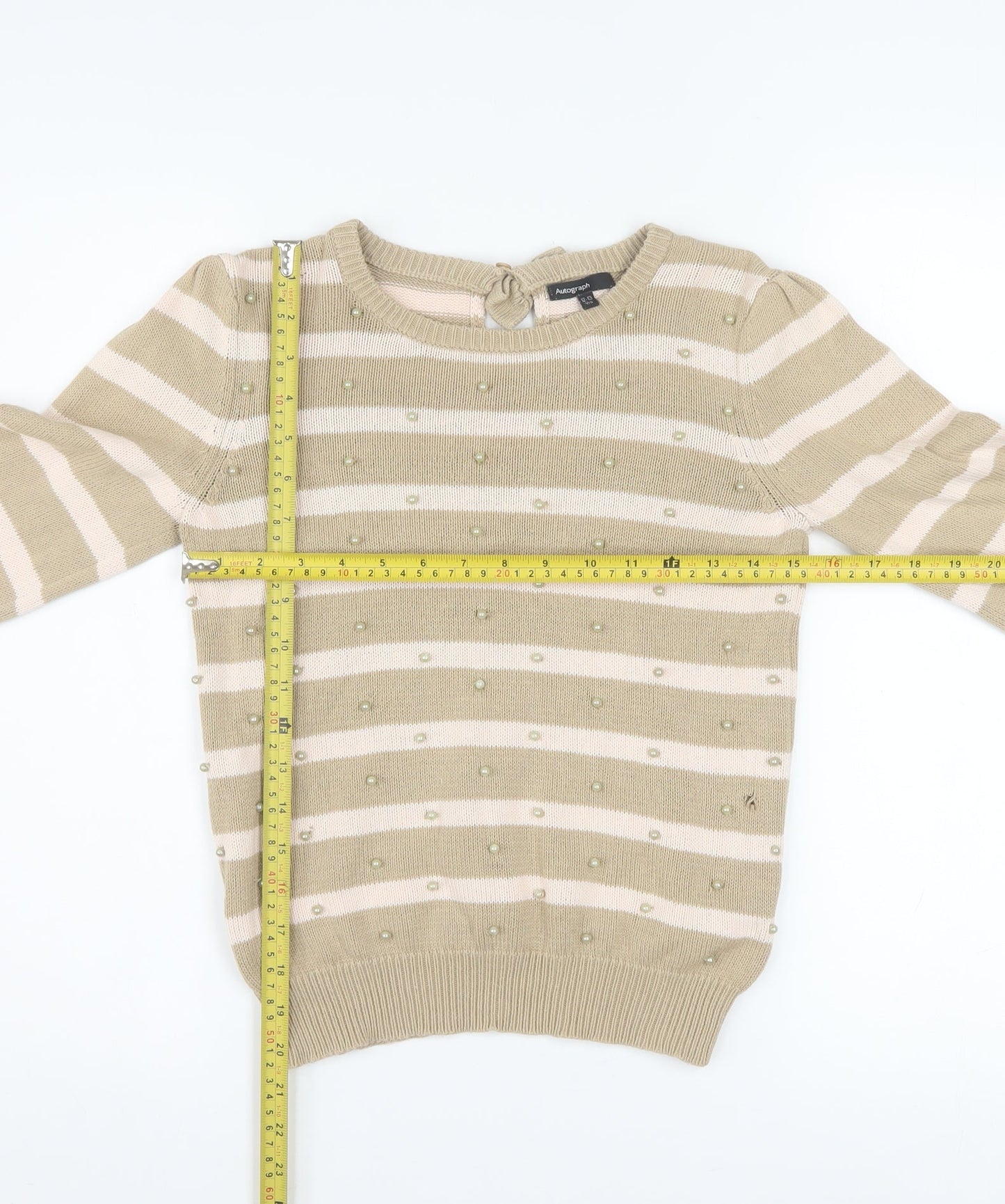 Girls UK Size 12-13 Years Marks and Spencer Beige Pullover Jumper