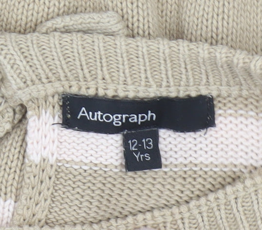 Girls UK Size 12-13 Years Marks and Spencer Beige Pullover Jumper