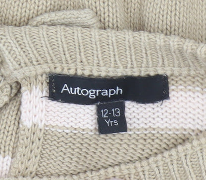 Girls UK Size 12-13 Years Marks and Spencer Beige Pullover Jumper