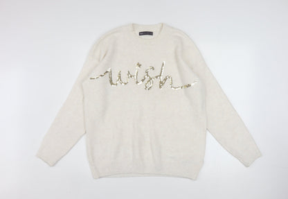 Womens UK Size M Marks and Spencer Ivory Pullover Jumper