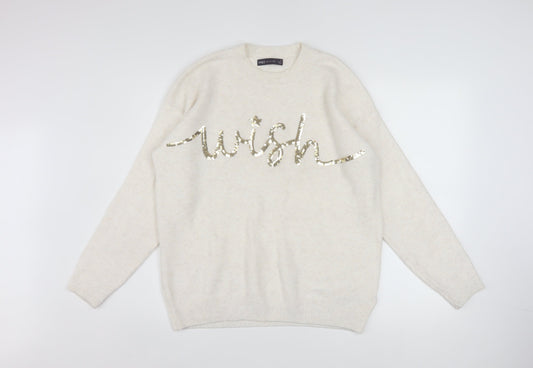 Womens UK Size M Marks and Spencer Ivory Pullover Jumper