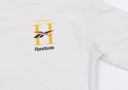Womens UK Size M Reebok White Pullover Sweatshirt