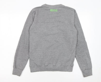 Hugo Boss Boys Grey Logo Pullover Sweatshirt 16 Years Regular Fit