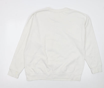 Womens UK Size L Cotton Heritage White Pullover Sweatshirt