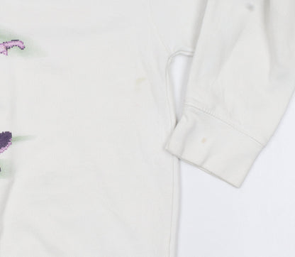 Womens UK Size L Cotton Heritage White Pullover Sweatshirt