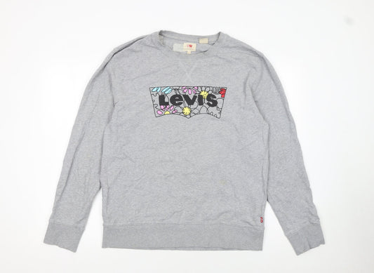 Womens UK Size L Levi's Grey Pullover Sweatshirt