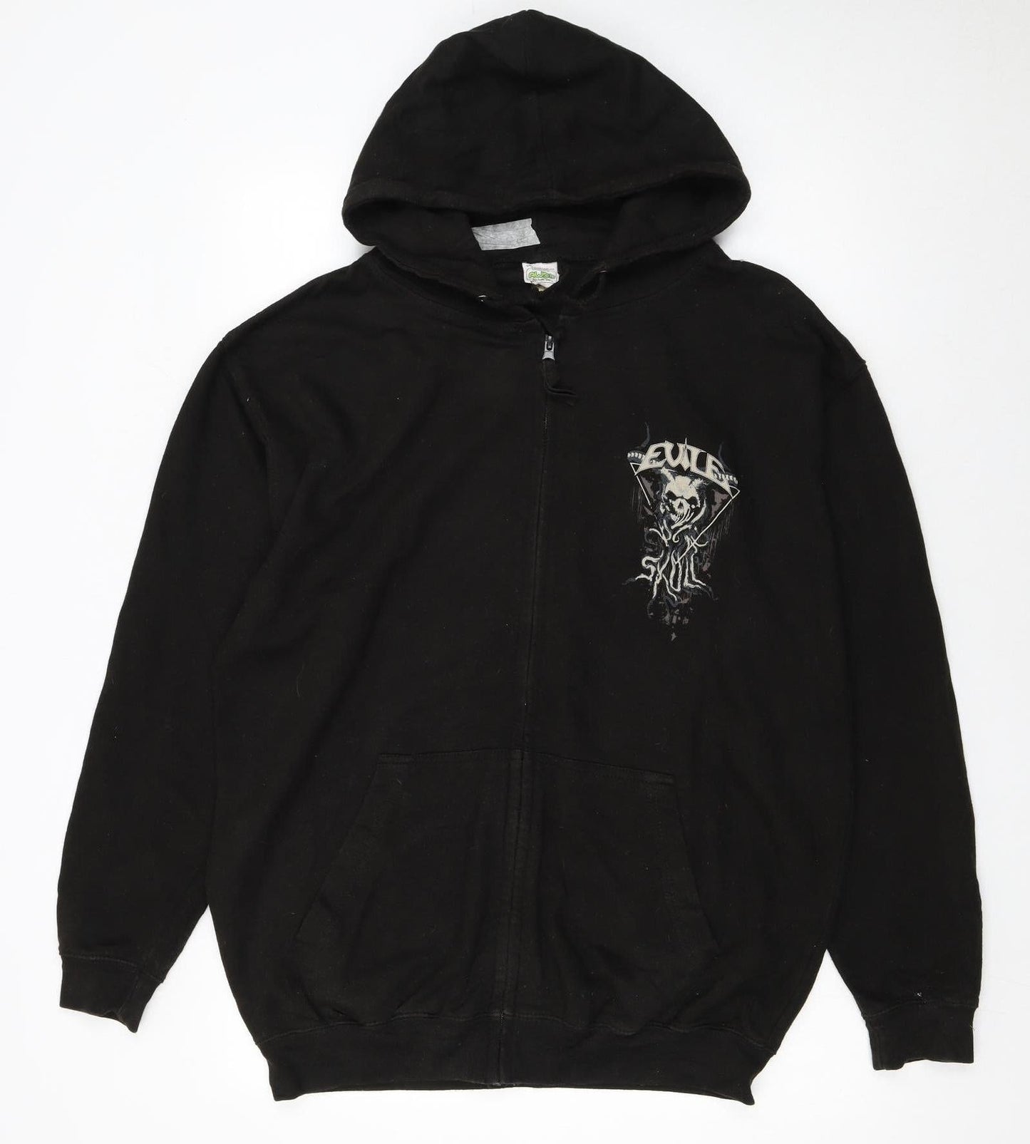 Mens UK Size L Awdis Black Full Zip Hoodie