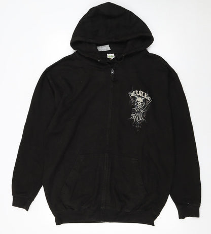 Mens UK Size L Awdis Black Full Zip Hoodie