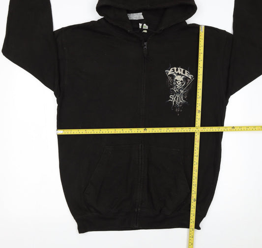 Mens UK Size L Awdis Black Full Zip Hoodie