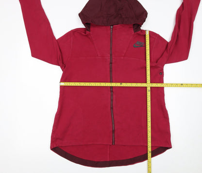 Womens UK Size M Nike Red Full Zip Hoodie