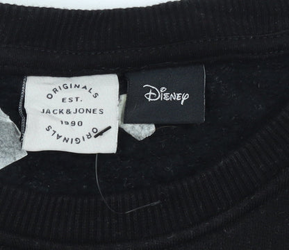 Mens UK Size M JACK & JONES Black Pullover Sweatshirt