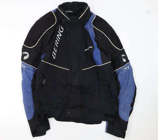 Bering Men's Black Blue Motorcycle Jacket L Waterproof Armoured