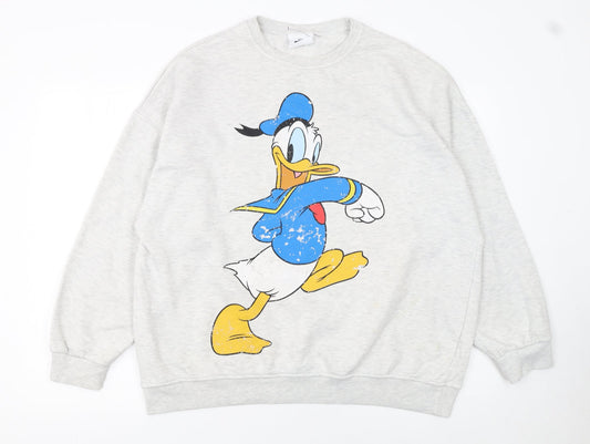 Womens UK Size 12/14 Disney Grey Pullover Sweatshirt