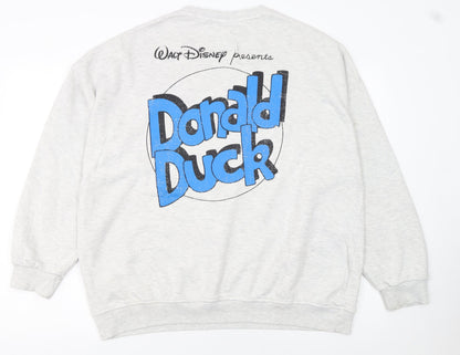 Womens UK Size 12/14 Disney Grey Pullover Sweatshirt