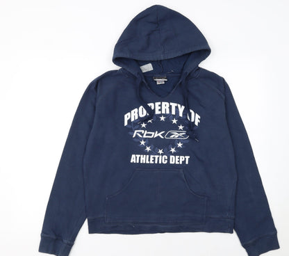 Womens UK Size 14 Reebok Blue Pullover Hoodie