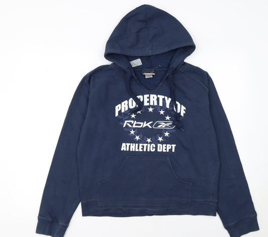Womens UK Size 14 Reebok Blue Pullover Hoodie