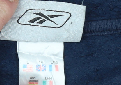 Womens UK Size 14 Reebok Blue Pullover Hoodie