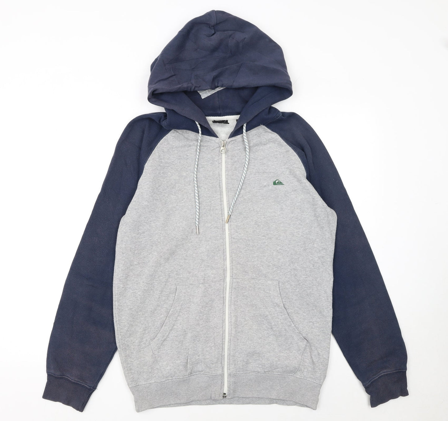 Mens UK Size S Quiksilver Grey Full Zip Hoodie