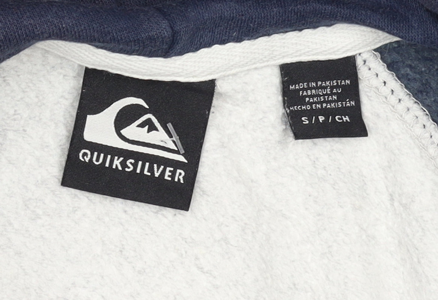 Mens UK Size S Quiksilver Grey Full Zip Hoodie