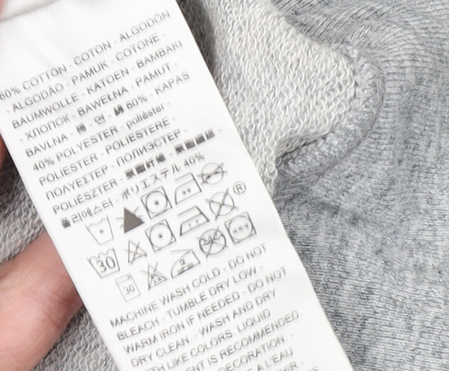 Mens UK Size M Levi's Grey Pullover Hoodie