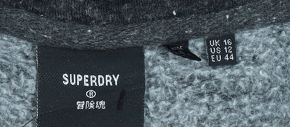 Womens UK Size 16 Superdry Black Pullover Hoodie