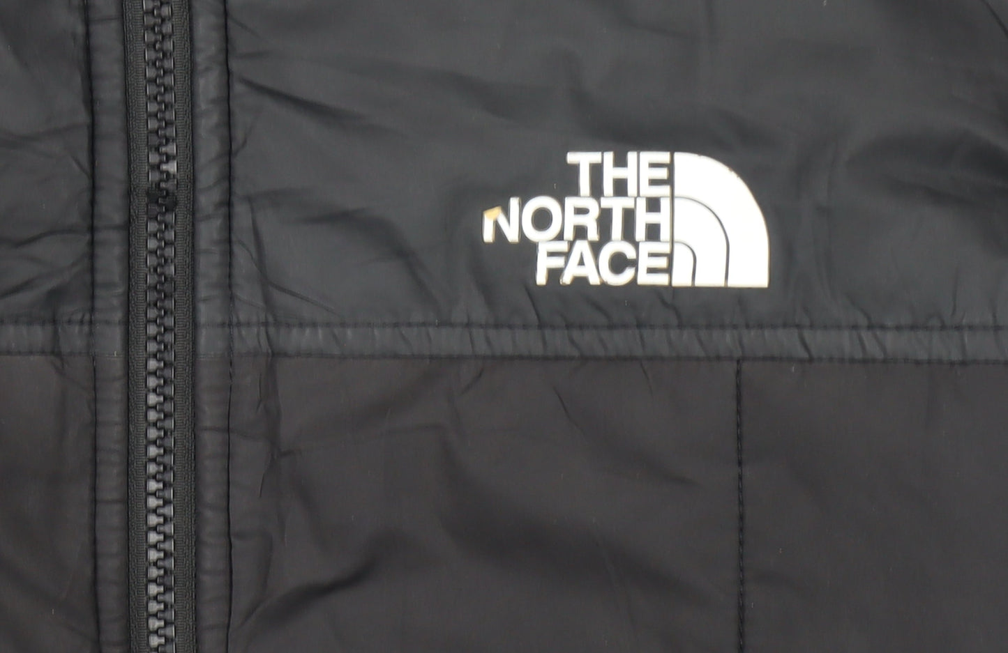 The North Face Boys Black Hooded Puffer Jacket Size L Polyester