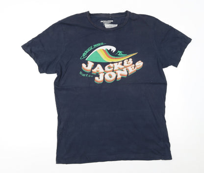 Mens UK Size L JACK & JONES Blue  T-Shirt