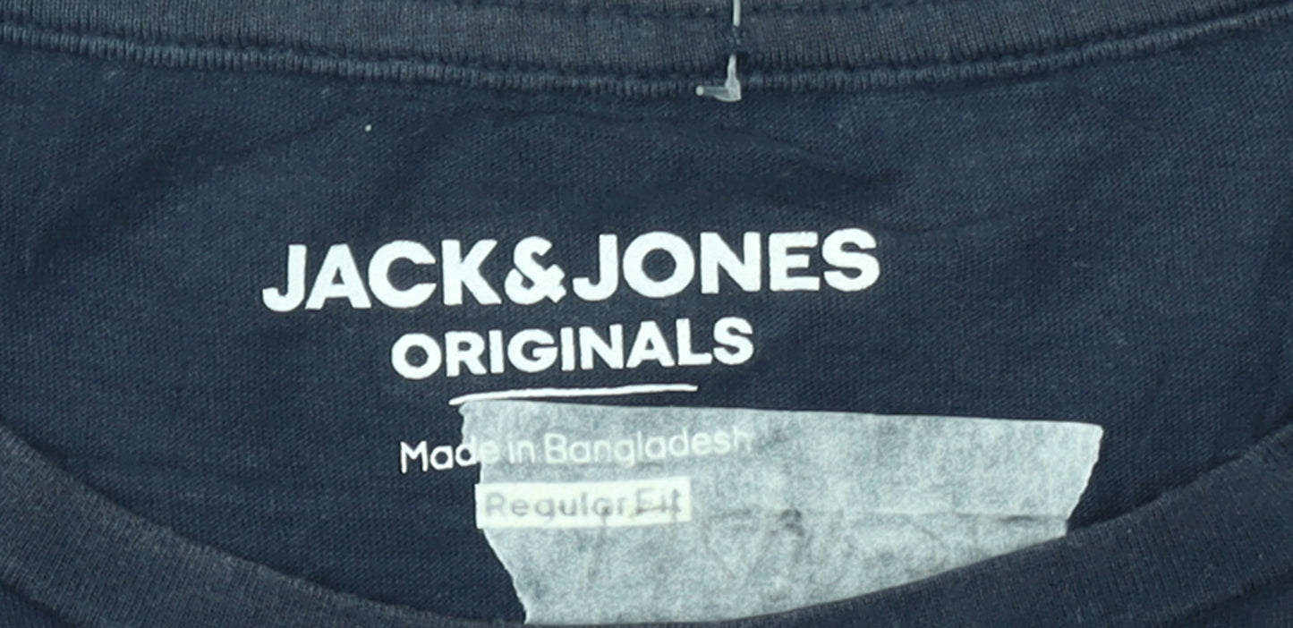 Mens UK Size L JACK & JONES Blue  T-Shirt