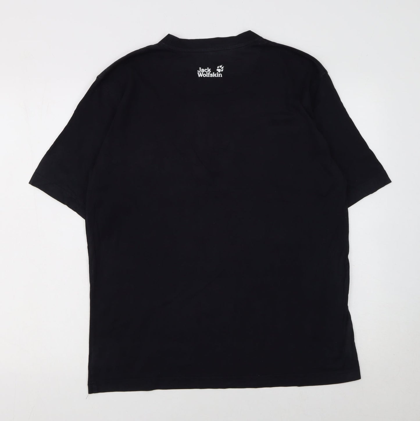 Jack Wolfskin Men’s Black Cotton Crew Neck Graphic T-Shirt Size M