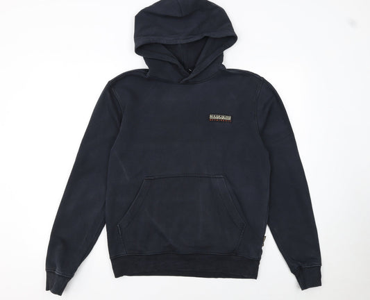 Mens UK Size S Napapijri Blue Pullover Hoodie