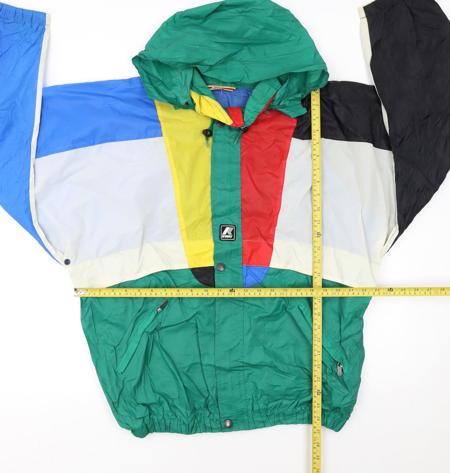 Womens UK Size L K-Way Multicoloured Windbreaker Coat