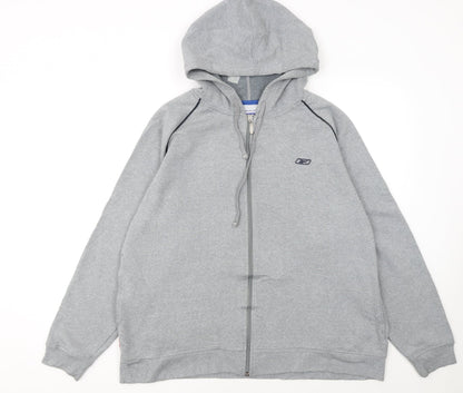 Mens UK Size M Reebok Grey Full Zip Hoodie