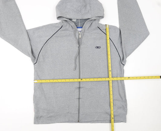 Mens UK Size M Reebok Grey Full Zip Hoodie